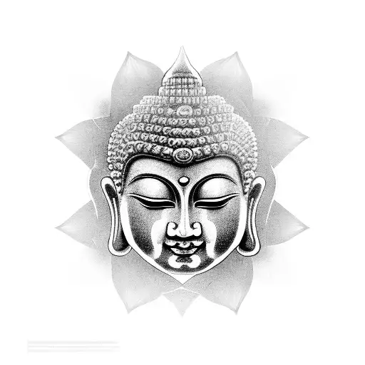 Buddha With A Jam Jar In Mandala Style