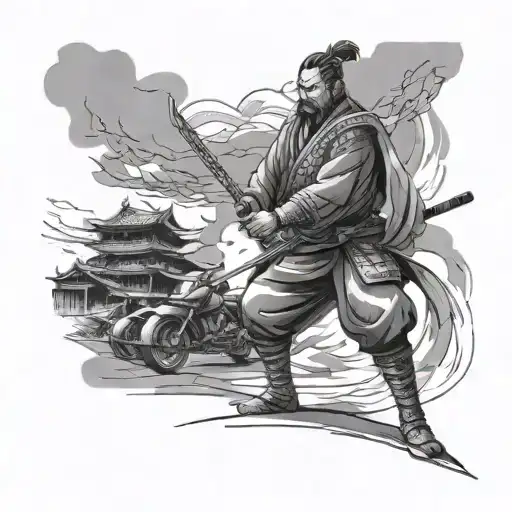 Sketch On The Theme The Road Will Be Mastered By The One Walking With The Samurai