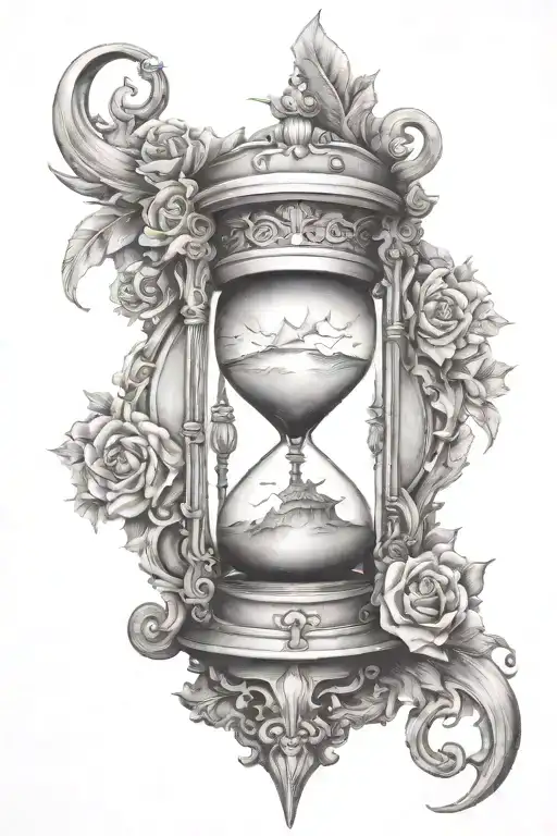 Mythic God Kronos Wrapped A Hourglass