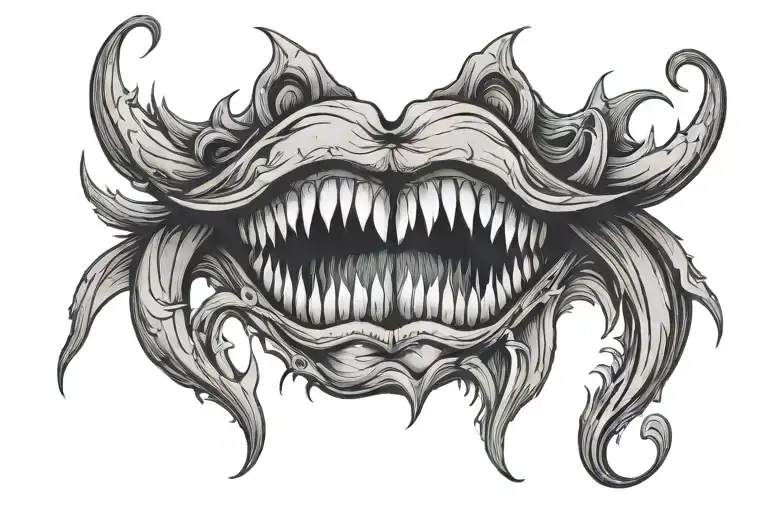 Large Scary Mouth With Sharp Teeth