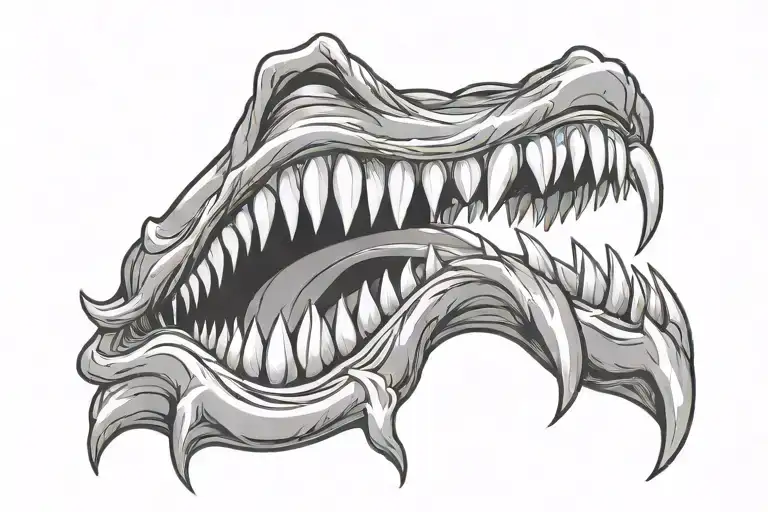 Large Scary Mouth With Sharp Teeth
