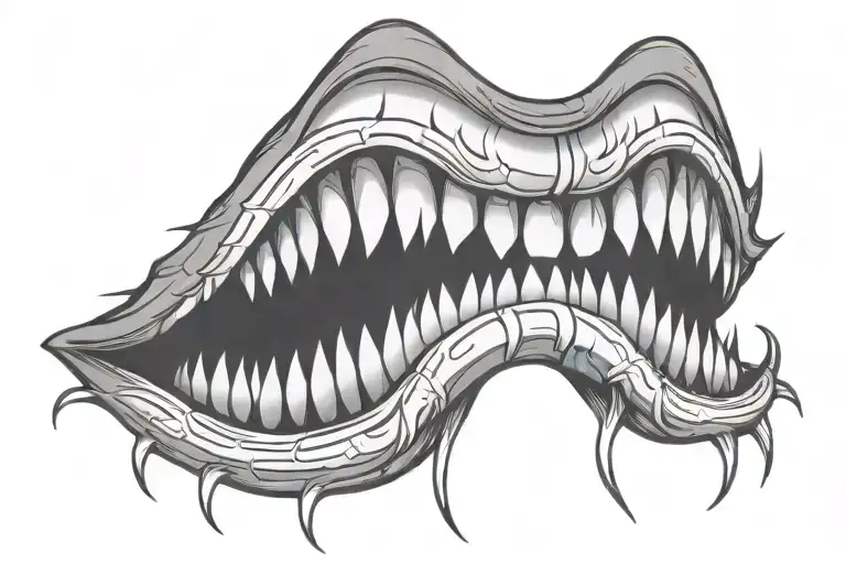 Large Scary Mouth With Sharp Teeth