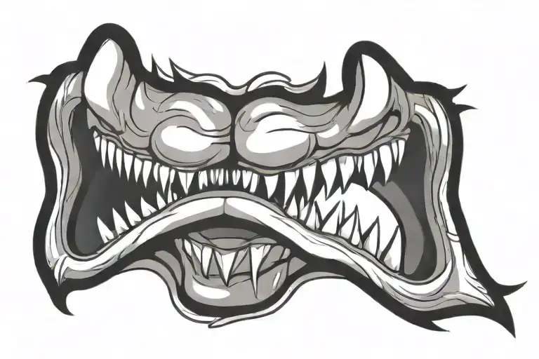 Large Scary Mouth With Sharp Teeth