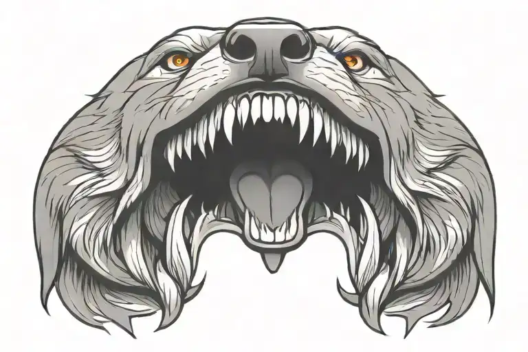 Wolf Mouth With Sharp Teeth