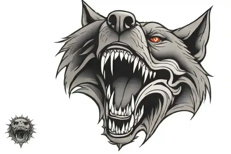 Wolf Mouth With Sharp Teeth