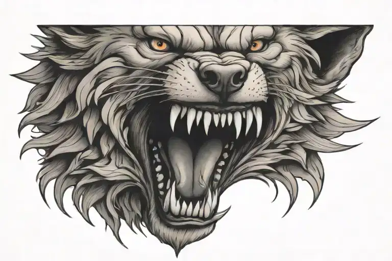 Wolf Mouth With Sharp Teeth