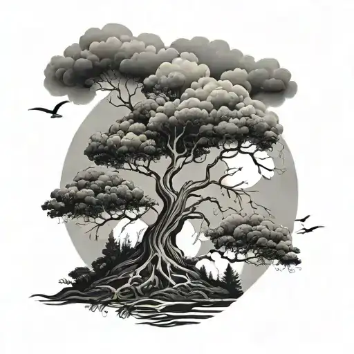 Position Tree With Storm Above It