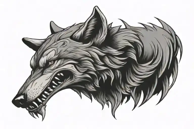 Wolf Mouth With Sharp Teeth