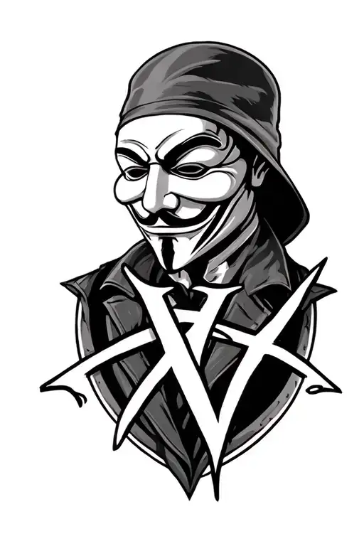 V For Vandetta And Anarchy Symbol
