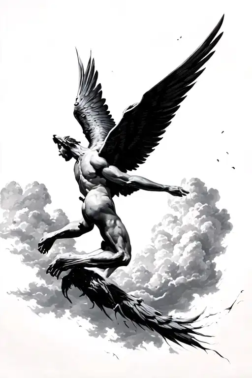 Icarus Falling From The Sky From The Back