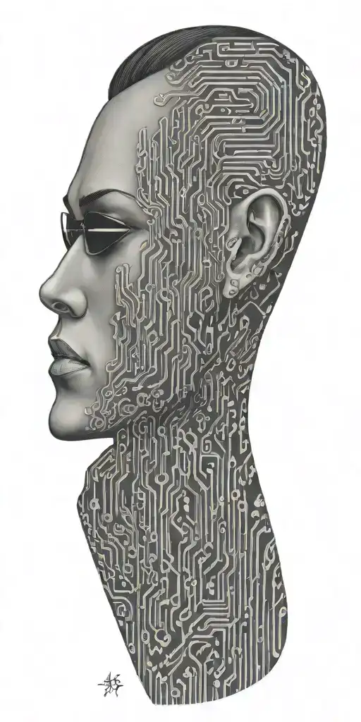 Matrix Android With Neo And Matrix Code Flowing