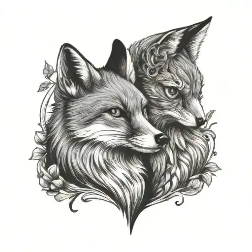Fox And Owl Sitting