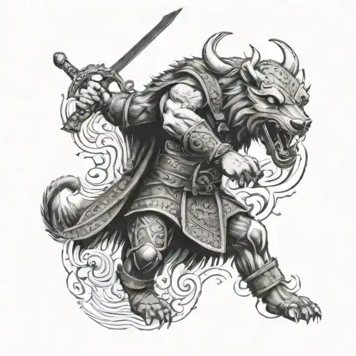 Viking Full Back Tattoo For Men Fight War Bear Wolf Warrior Skulls