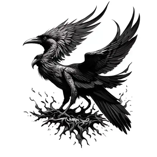 Corbeau Phoenix Rising From Ashes