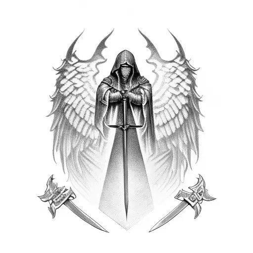 Sword With Angel Wings On The Sides