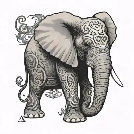 Elephant With The Letter A