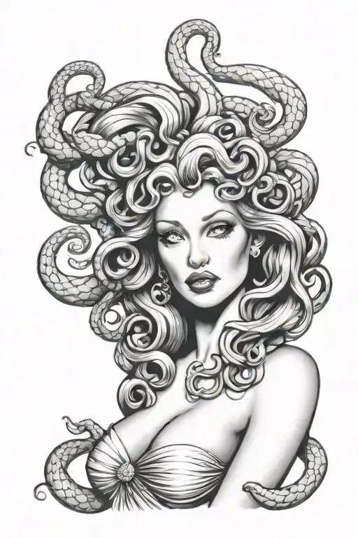 Medusa As A Pin-up Girl Nude