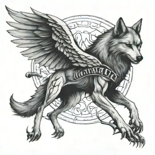Winged Wolf With Glasswalker Werewolf Symbol Incorporated With Words Endless Alive Real Invincible