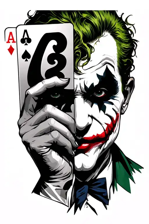 Joker Holding A Joker Card Covering Half His Face