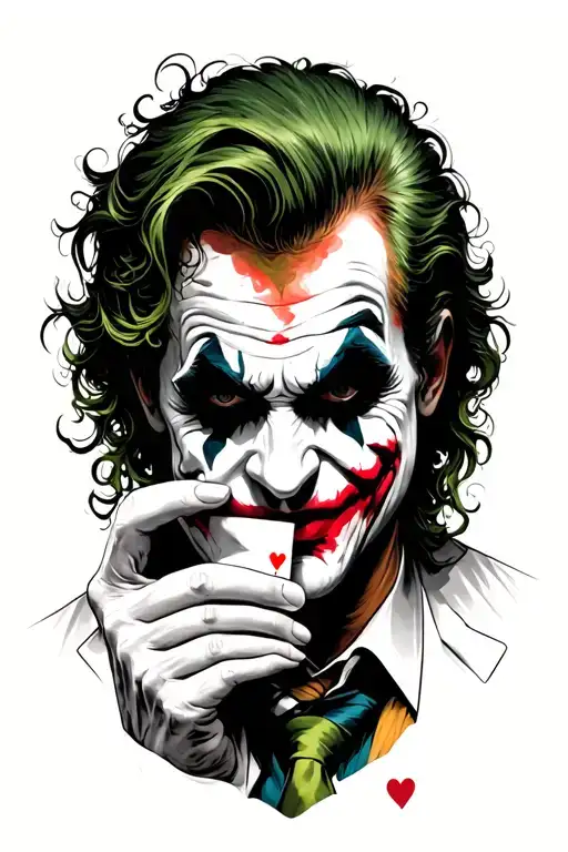 Joker Holding A Joker Card Covering Half His Face