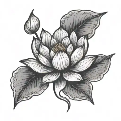 Lotus Flower And Breathe Symbol