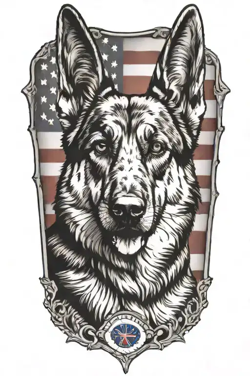 Type 1 Diabetes German Shepherd American Flag