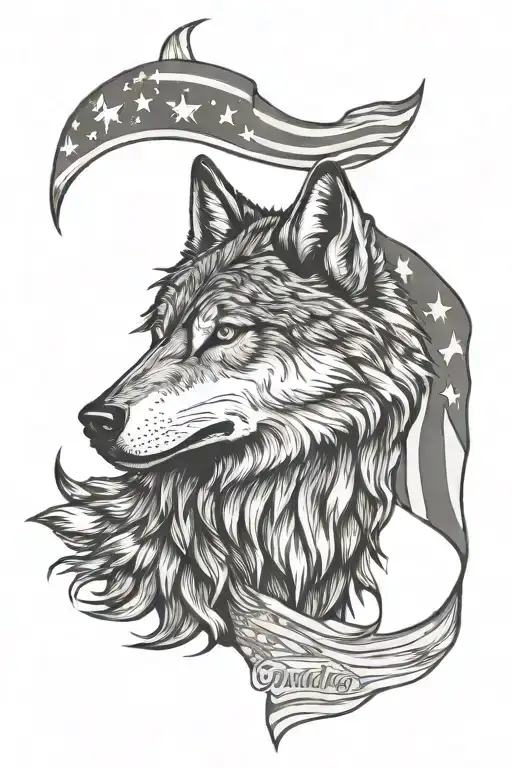 Wolf American Flag Waving Diabetes Type 1
