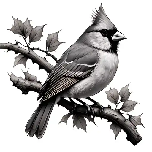 Cardinal On A Walnut Branch