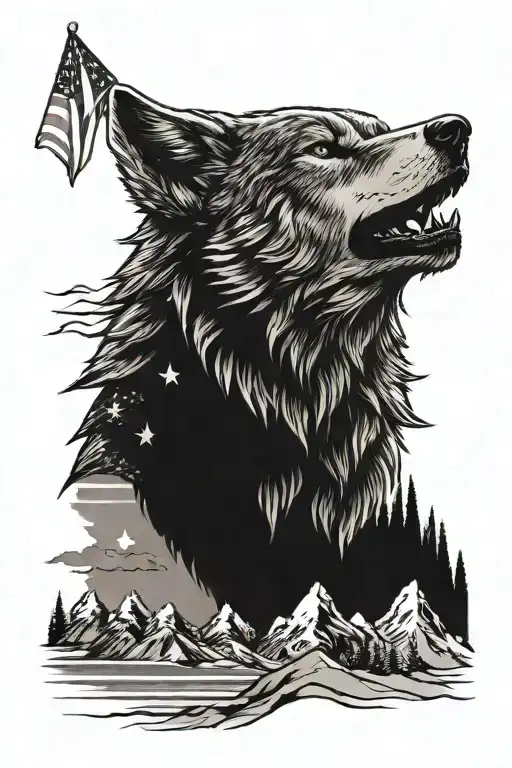 Wolf Head American Flag Mountain