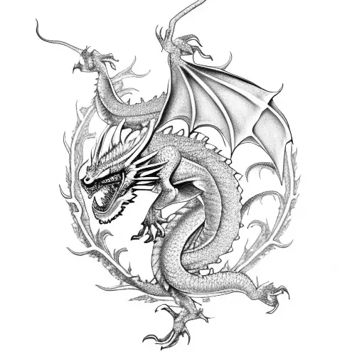 Dragon With Flowers Spine