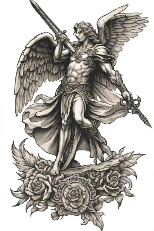 Guardian Angel Holding A Sword