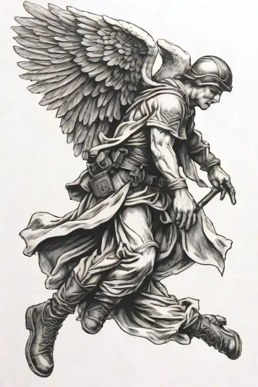 Flying Angel Carrying Soldier