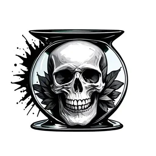 Skull In An Hour Glass