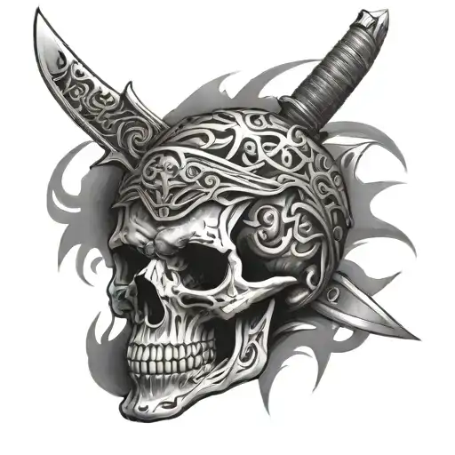 Skull Knife Through Head