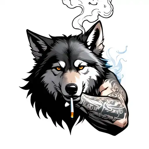 Sigma Wolf Injecting His Arm With Steroids While Smoking A Cig