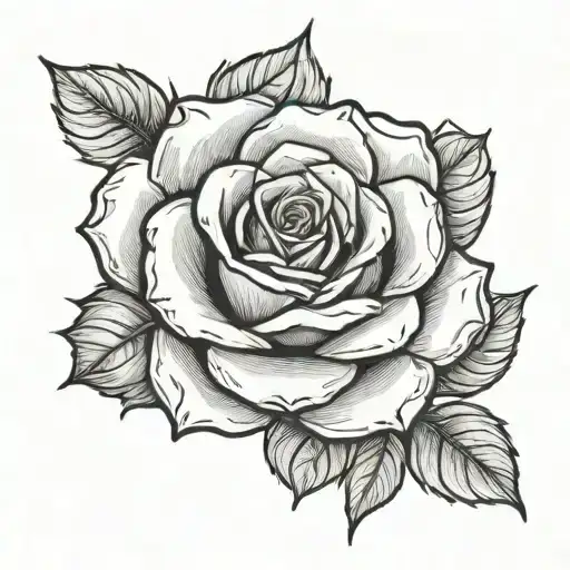 Small Rose With Roman Numerals Underneath It