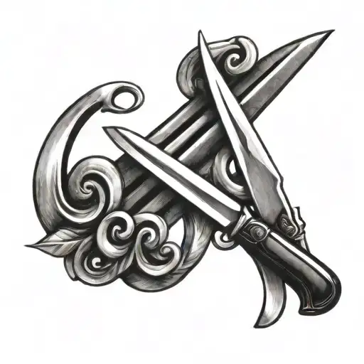 A Stylized Knife And Fork Forming An Aries Symbol