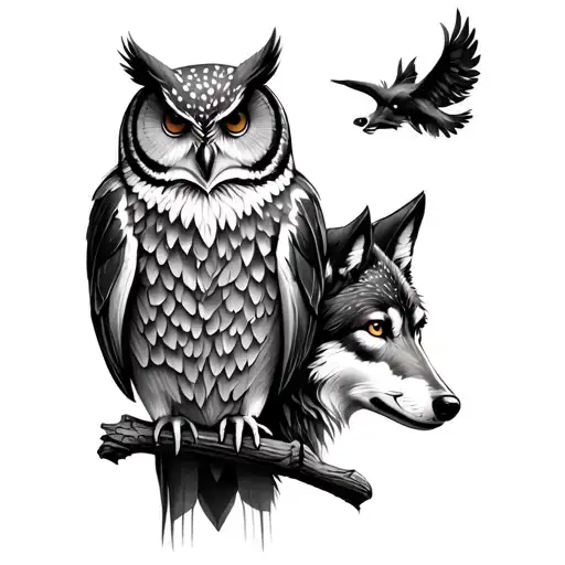 Owl And A Wolf
