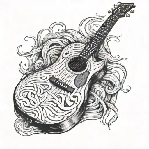 A Guitar Made Out Of Rough Wood