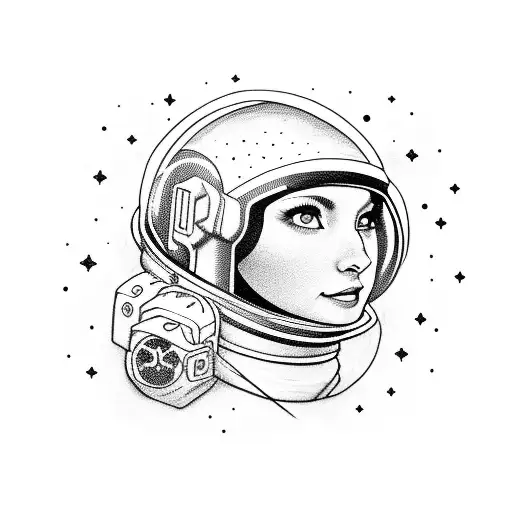 Astronaut With Black Cosmos Flowers