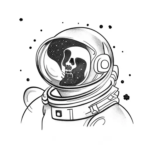 Astronaut With Black Cosmos Flowers