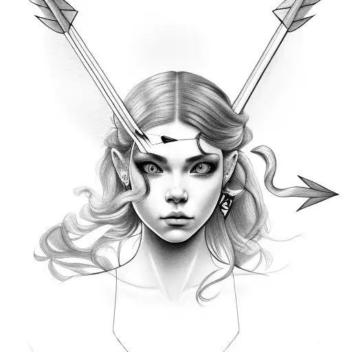 Pretty Girl With An Arrow Through Her Head