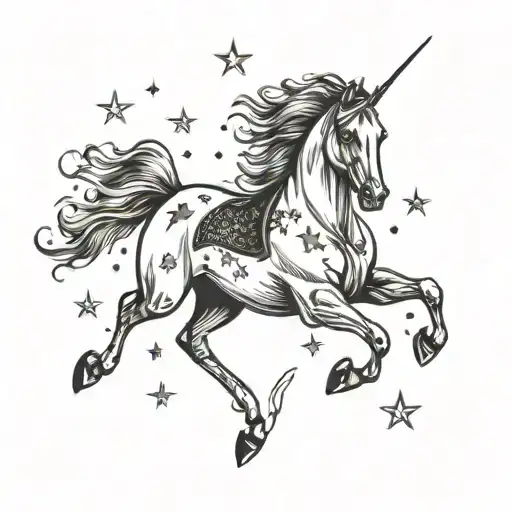 Horse Galloping Through The Stars