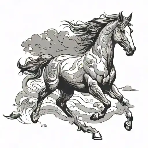 Horse Galloping Through The Sky