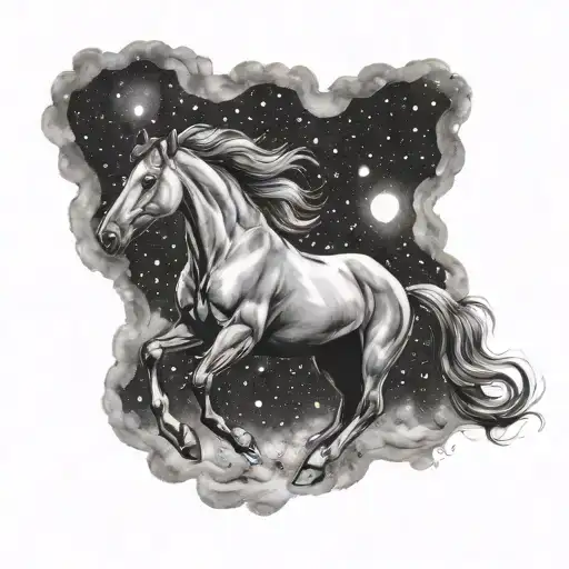 Horse Galloping Through The Milky Way