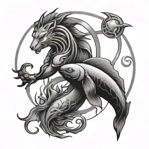 Zodiac Sign Aquarius And Pisces Sign Mixed