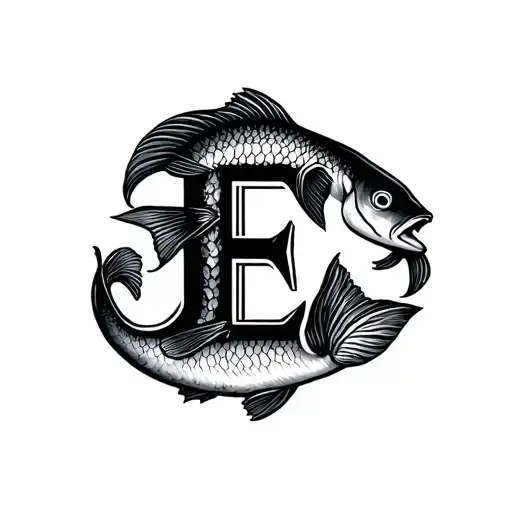 The Letter E Is Also In 2 Fish In The Neck Area