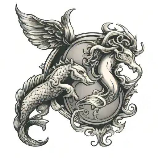 Zodiac Sign Aquarius And Pisces Sign Mixed