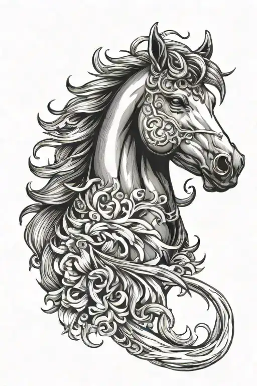 Fire Horse Head Profile Holding