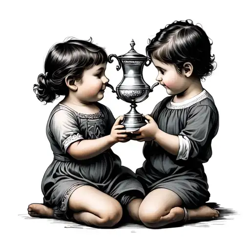 Children Holding Fa Cup Intertwined